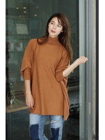 【AZUL by moussy】12G P/N/A天竺タートルポンチョ長袖プルオーバー/CAM