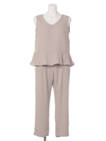 【mystic】ペプラムセットアップ/ベージュ