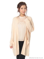 【se】カシミヤタッチミドルカーディガン/ブルー