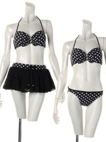 ドットガラバンドゥービキニセット/クロ