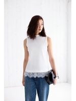 【AZUL by moussy】リブレースヘムノースリプルオーバー/O/WHT