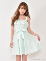 コットンレースキャミワンピース/イエロー