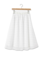 チュールチェックスカート/ホワイト(201)