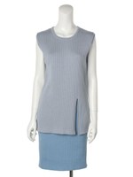 ワイドリブタイトスカートセットアップ/サックスブルー