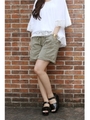 【AZUL by moussy】麻混ハーフパンツ/KHA