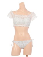 【dazzlin】花柄オフショルダー/ブルー