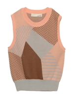 カラーブロックニットタンク/NVY