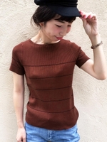 Jワイドリブ半袖プルオーバー/グレー柄