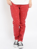 STAR-EMBROIDERY CHINO PANTS/レッド