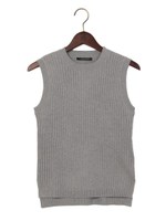 つまり衿ワイドリブノースリ/ニット/ベージュ