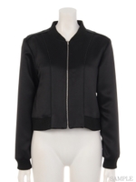 サテンブルゾン/黒