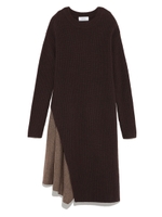 スカート付ニットワンピース/GRY