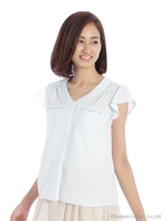 みせかけフリルブラウス/ライトグリーン