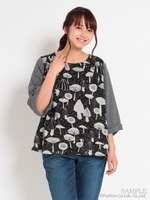 きのこの森プリントプルオーバー/ブラック