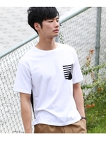 ◆切り替えポケットBIGTシャツ/ブラック(019)