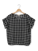 コットンリボンスリーブブラウス/ブラック(219)