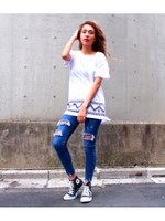 【ANAP】裾プリントワンピース/WH