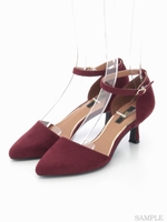【R&E】LOWヒールセパレートパンプス/ワインスエード