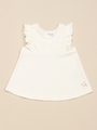 【OUTLET】Aライン肩フリルチュニック/オフホワイト