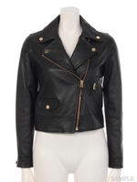 ラムレザーライダースジャケット/黒