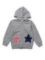 STAR POCKET ZIP-UP HOODIE(12M〜3T)/ブラック