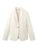 [L]リネンストレッチテーラードジャケット/ダークグレー(313)