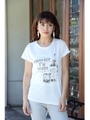 【AZUL by moussy】30/-TCネップ天竺ウイスキーT/O/WHT