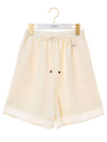 【emmi atelier】オニツカオーガンレイヤードパンツ/WHT