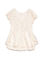 サテンエンブロイダリーブラウス/OWHT