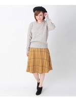 チェックサーキュラースカート/イエロー(232)