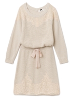 ハイショクレースニットワンピ/ピンク