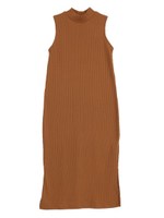 ハイネックリブニットワンピース/モカ