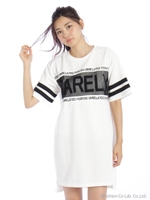 ミニ裏毛半袖ワンピース/ホワイト