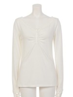 レースVネックトップス/ホワイト