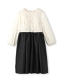 レースシャンタン風ワンピース/ブラック(019)