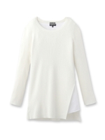 裾カッティングリブニット+キャミソール/ホワイト(001)