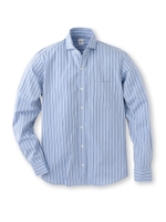 リバーシブルストライプ ボリゾンタルシャツ/ブルー(392)