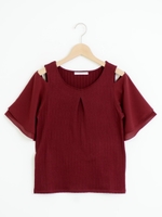 J肩開きフレアー袖プルオーバー/アイボリー