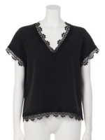 【mystic】リヨセルレース使いプルオーバー/ブラック