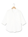 抜き襟スキッパーシャツ/ホワイト(001)