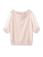 ジョーゼット切り替えニット/ピンク系(070)