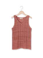 ノースリーブAラインニット/レンガ(069)