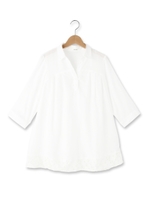 裾レーススキッパーシャツ/ホワイト系(002)