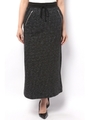 【AZUL by moussy】30/10TC粗挽き裏毛ZIPポケットマキシスカート/柄BLK