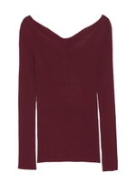 オフショルリブニットプルオーバー/WHT