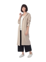 フード付きニットトッパーカーディガン/ライトベージュ(051)