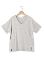 スラブ杢Vネックプルオーバー/オフホワイト(003)