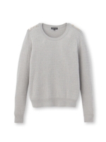 肩ボタンロープ編みニット/ブラック(019)