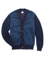 LIBERTY×FLANDERS LINENニットコンビカーディガン/ネイビー(193)