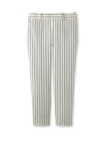 [L]ストライプクロップドパンツ/ホワイト(302)